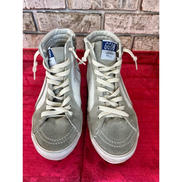 GOLDEN GOOSE SlLIDE off white Mid-Top Sneakers size 38 - Picture 3 of 12